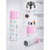 Pink Checks Cup Lid Design, Sleek Stainless Steel Thermos & Water Bottle for Kids, 350ml