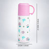 Pink Checks Cup Lid Design, Sleek Stainless Steel Thermos & Water Bottle for Kids, 350ml