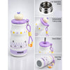 Purple Stars, sleek Stainless Steel Water Bottle with Infuser attachment for Kids, 400ml