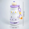 Purple Stars, sleek Stainless Steel Water Bottle with Infuser attachment for Kids, 400ml