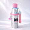 Pink Silver Black Cat Stripes Cap Series, Stainless Steel Kids Water Bottle | 520ml