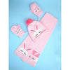 3Pcs Pink Bunny Rabbit Matching Beanie Winter Cap, Mufflers And Gloves Set | 5-10 Years