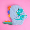 Light Blue 3D Head And Tail Knitten Woolen Winter Cap & Beanie | 3-10 Years