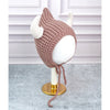 Brown Baby Horns Knitted Soft Woolen Winter Cap With Tie Up | 6-18 Months