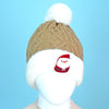 Brown Santa Christmas Themed Woolen Winter Cap Beanie | 3-10 Years
