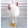 Cream Baby Horns Knitted Soft Woolen Winter Cap With Tie Up | 6-18 Months