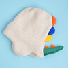 Cream 3D Head And Tail Knitten Woolen Winter Cap & Beanie | 3-10 Years