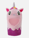 Knitted Pink Border Unicorn Theme Winter Cap Covering Neck , Ears And Head