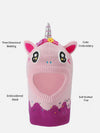 Knitted Pink Border Unicorn Theme Winter Cap Covering Neck , Ears And Head