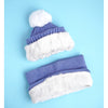 2Pcs Themed Blue Party Dino Themed Beanie Winter Cap With Matching Neck Cuff Style Muffler | 4-10 Years