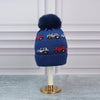 2Pcs Dark Navy Cars Themed Beanie Winter Cap With Matching Neck Cuff Style Muffler | 5-10 Years