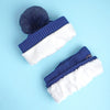 2Pcs Dark Navy Cars Themed Beanie Winter Cap With Matching Neck Cuff Style Muffler | 5-10 Years