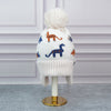 2Pcs Cream Dino Themed Beanie Winter Cap With Matching Neck Cuff Style Muffler | 5-15 Years