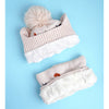 2Pcs Cream Dino Themed Beanie Winter Cap With Matching Neck Cuff Style Muffler | 5-15 Years