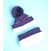 2Pcs Blue Red Cars Themed Beanie Winter Cap With Matching Neck Cuff Style Muffler | 5-10 Years