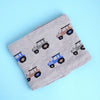 2Pcs Grey Cars Themed Beanie Winter Cap With Matching Neck Cuff Style Muffler | 5-10 Years