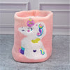 2Pcs Peach Unicorn Themed Beanie Winter Cap With Matching Neck Cuff Style Muffler | 4-10 Years