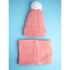 2Pcs Peach Unicorn Themed Beanie Winter Cap With Matching Neck Cuff Style Muffler | 4-10 Years