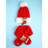 2Pcs Red Reindeer Themed Winter Cap Beanie With Matching Long Style Neck Muffler | 3-10 Years