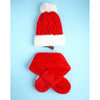 2Pcs Red Reindeer Themed Winter Cap Beanie With Matching Long Style Neck Muffler | 3-10 Years