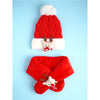 2Pcs Red Nose Reindeer Themed Winter Cap Beanie With Matching Long Style Neck Muffler | 3-10 Years