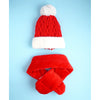 2Pcs Red Nose Reindeer Themed Winter Cap Beanie With Matching Long Style Neck Muffler | 3-10 Years