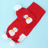 2Pcs Red Snowman Themed Beanie Winter Cap With Matching Long Style Neck Mufflers | 4-10 Years
