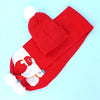 2Pcs Red Snowman Themed Beanie Winter Cap With Matching Long Style Neck Mufflers | 4-10 Years