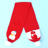 2Pcs Red Snowman Themed Beanie Winter Cap With Matching Long Style Neck Mufflers | 4-10 Years
