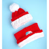 2Pcs Red Snowman Themed Beanie Winter Cap With Matching Neck Cuff Style Muffler | 4-10 Years