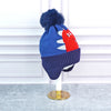 2Pcs Blue Red Face Dino Themed Beanie Winter Cap With Matching Neck Cuff Style Muffler