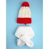 2Pcs White Reindeer Themed Winter Cap Beanie With Matching Long Style Neck Muffler | 3-10 Years
