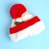 2Pcs White Reindeer Themed Winter Cap Beanie With Matching Long Style Neck Muffler | 3-10 Years