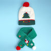 2Pcs White And Green Tree Christmas Themed Winter Cap Beanie With Matching Long Style Neck Muffler | 3-10 Years