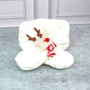 2Pcs White, Red Nose Reindeer Themed Winter Cap Beanie With Matching Long Style Neck Muffler | 3-10 Years