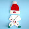 2Pcs White Santa Christmas Themed Winter Cap Beanie With Matching Long Style Neck Muffler | 3-10 Years