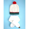 2Pcs White Tree Christmas Themed Winter Cap Beanie With Matching Long Style Neck Muffler | 3-10 Years