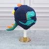 Navy 3D Head And Tail Knitten Woolen Winter Cap & Beanie | 3-10 Years
