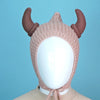 Peach Baby Horns Knitted Soft Woolen Winter Cap With Tie Up | 6-18 Months