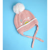 Pink Embroidered Rainbow Knitted Woolen Winter Cap/ Beanie | 3-10 Years