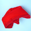 Red Baby Horns Knitted Soft Woolen Winter Cap With Tie Up | 6-18 Months