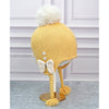 Yellow Butterfly Knitted Soft Woolen Winter Cap With Tie Up | 6-18 Months