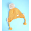 Yellow Butterfly Knitted Soft Woolen Winter Cap With Tie Up | 6-18 Months