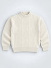 Cream Cable-Knit Winter Cardigan, Christmas Sweater for Kids
