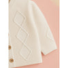 Cream Textured Pattern Knitted Winter Cardigan