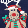 Green Tie Navy Reindeer Knitted Sweater