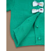 Green Knited Dual Bow Cardigan