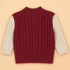 Maroon Letter “M” Cable-Knit Cardigan