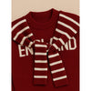 Maroon White Cardigan with Muffler