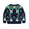Navy Christmas Deers Knitted Sweater